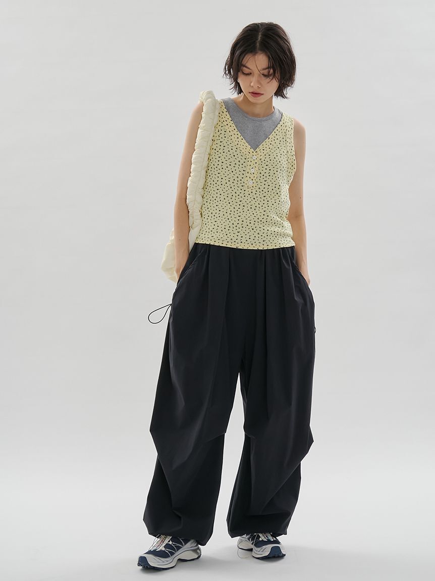 emmi atelier「eco ボリュームパラシュートパンツ/撥水/UVカット/接触冷感」|チノ|