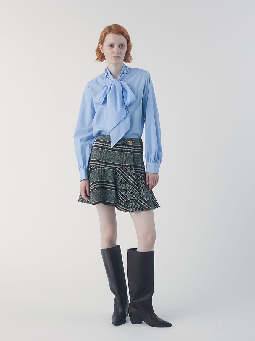 FURFUR「ビジュー付きボウタイブラウス」|シャツ・ブラウス|