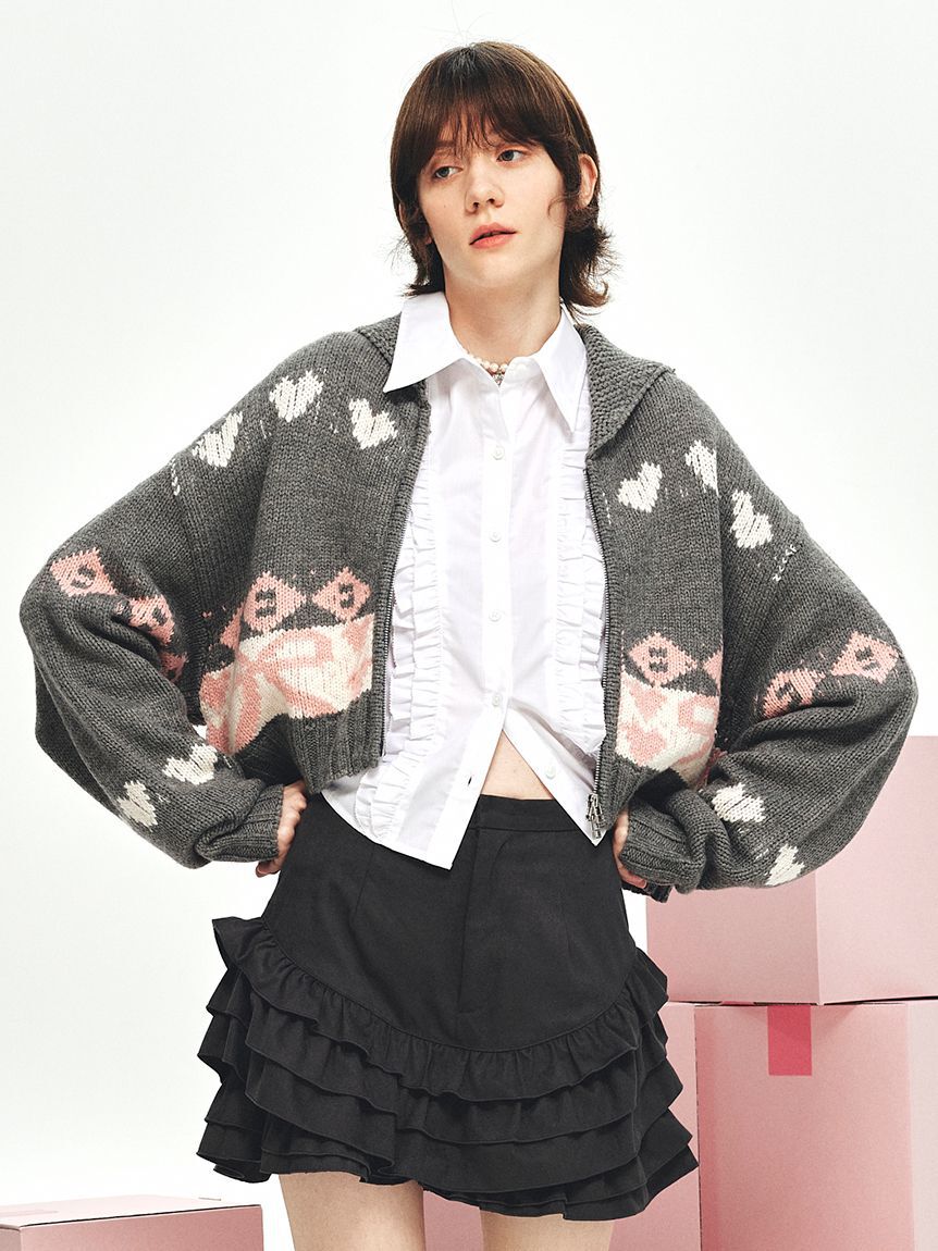 FURFUR「リボンカウチンニットカーディガン」|カーディガン|GRY