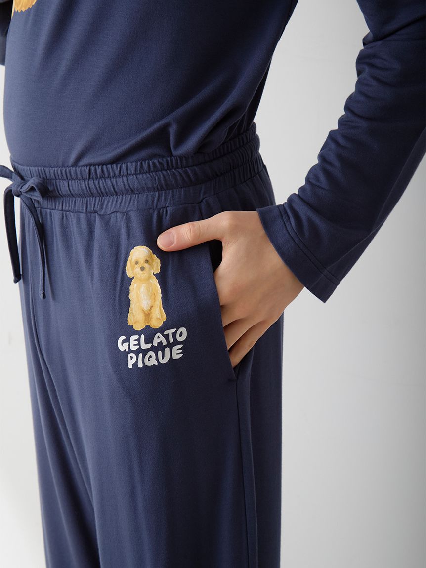 GELATO PIQUE HOMME「【HOMME】 DOGワンポイントプリントロングパンツ」|ルームウェア|