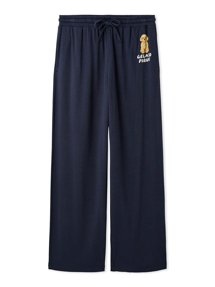 GELATO PIQUE HOMME「【HOMME】 DOGワンポイントプリントロングパンツ」|ルームウェア|NVY