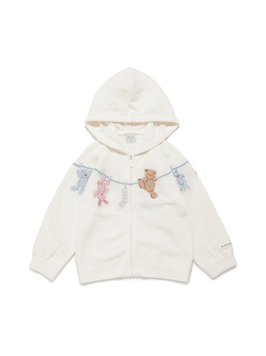 GELATO PIQUE KIDS & BABY「【JUNIOR】エアリーモコウォッシングアニマルジャガードパーカ」|パーカー|