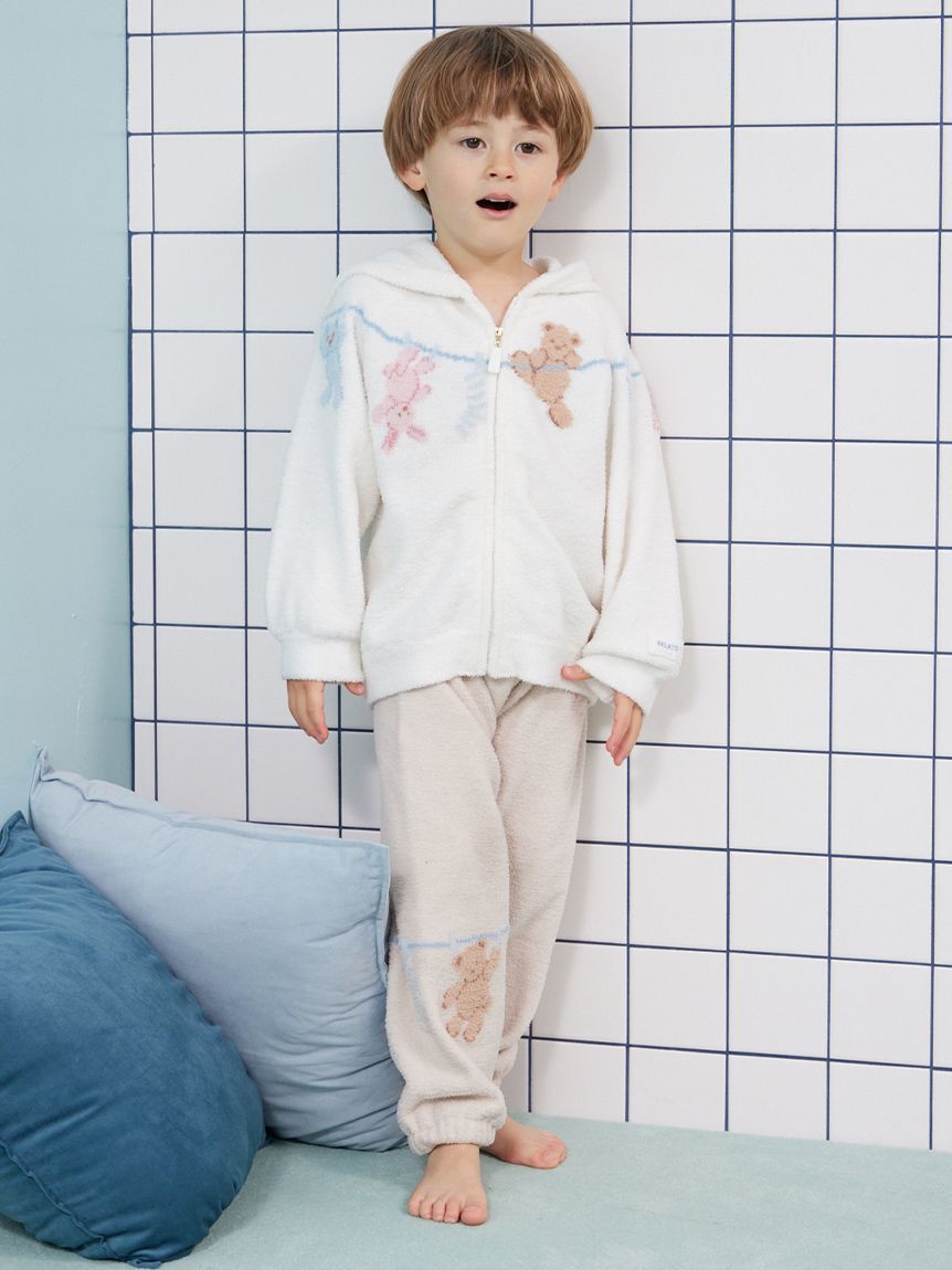 GELATO PIQUE KIDS & BABY「【KIDS】エアリーモコウォッシングアニマルジャガードロングパンツ」|ルームウェア|