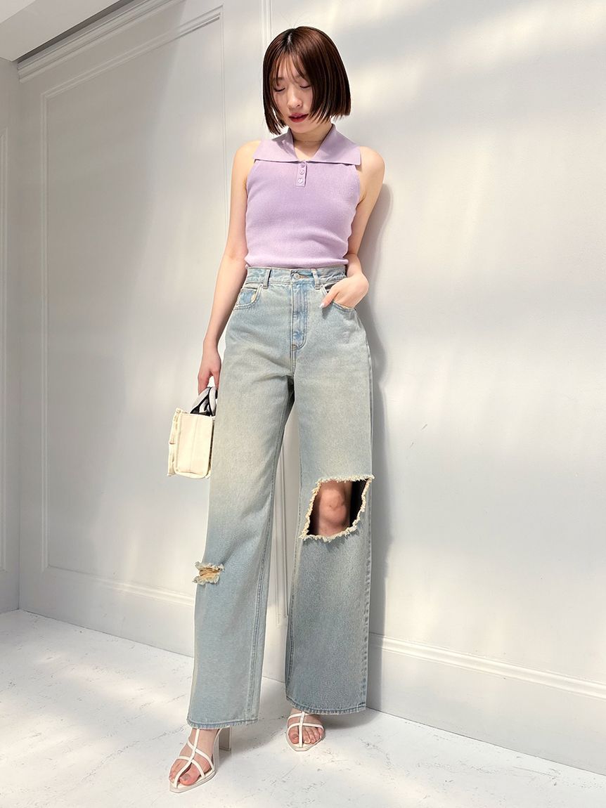 SNIDEL「Sustainable襟付きニットプルオーバー」|ニット・セーター|