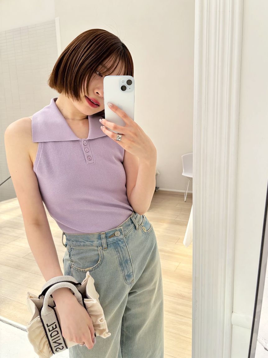 SNIDEL「Sustainable襟付きニットプルオーバー」|ニット・セーター|LAV