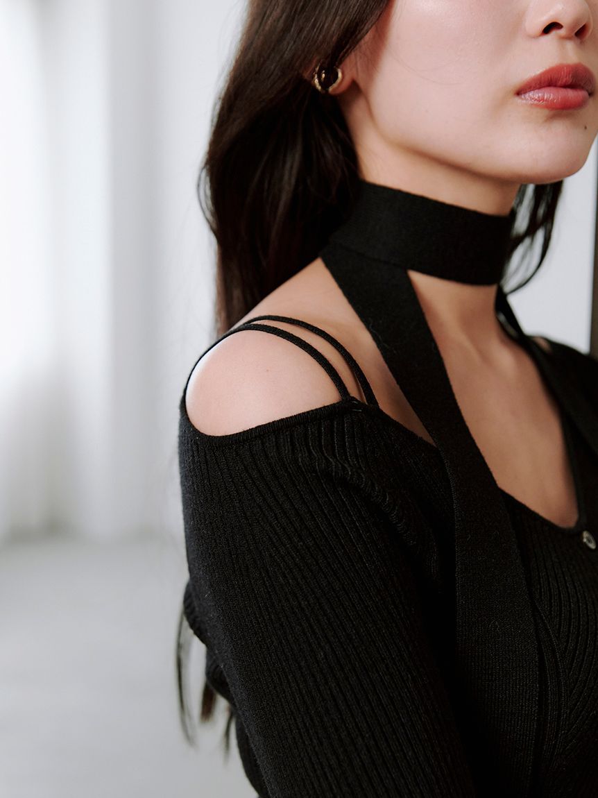 SNIDEL「タイ付きニットプルオーバー」|ニット・セーター|