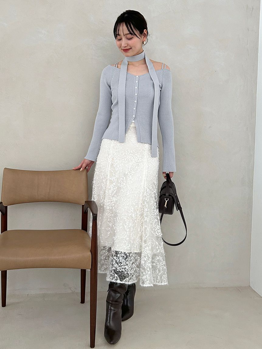 SNIDEL「タイ付きニットプルオーバー」|ニット・セーター|