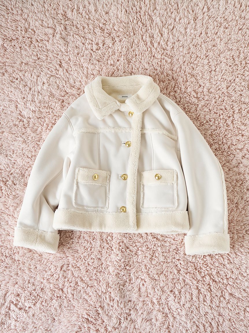 SNIDEL「【WEB限定/ボアコレクション】金ボタンバリエジャケット」|ブルゾン・スタジャン|