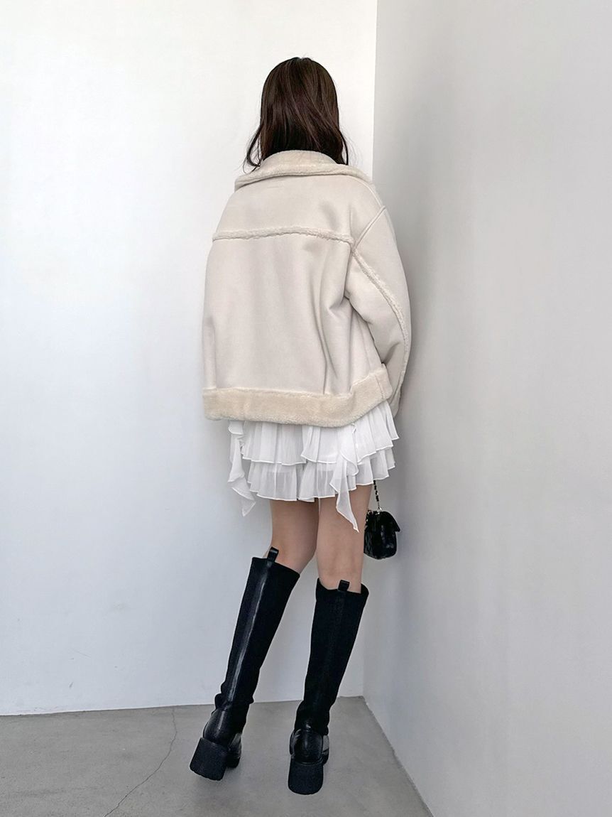 SNIDEL「【WEB限定/ボアコレクション】金ボタンバリエジャケット」|ブルゾン・スタジャン|