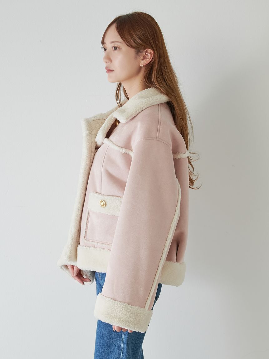 SNIDEL「【WEB限定/ボアコレクション】金ボタンバリエジャケット」|ブルゾン・スタジャン|