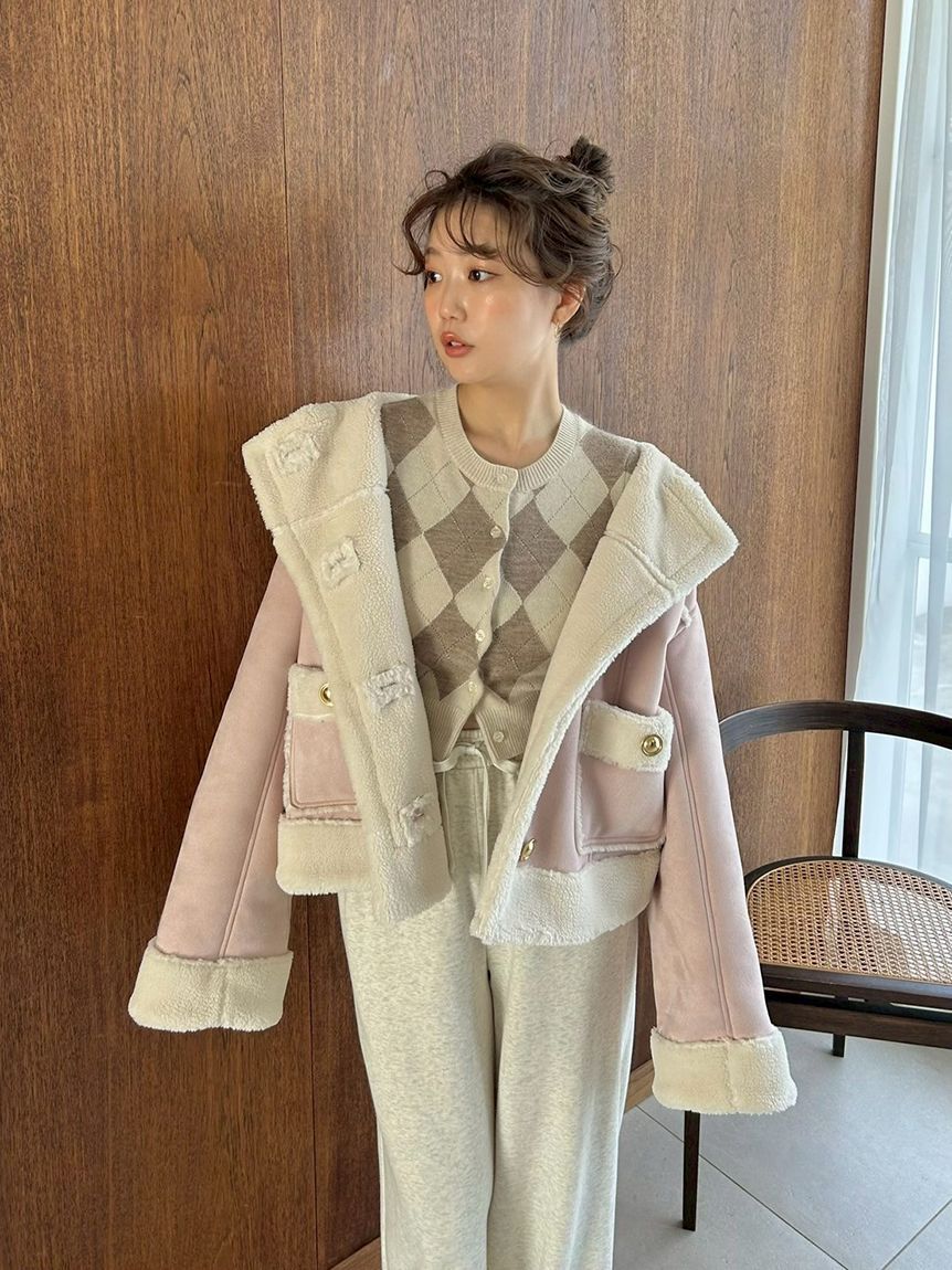 SNIDEL「【WEB限定/ボアコレクション】金ボタンバリエジャケット」|ブルゾン・スタジャン|