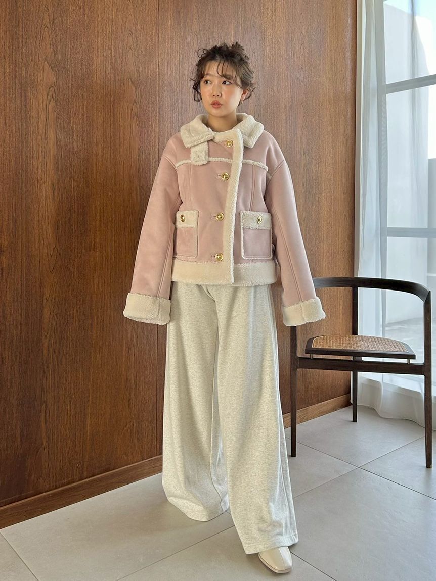 SNIDEL「【WEB限定/ボアコレクション】金ボタンバリエジャケット」|ブルゾン・スタジャン|