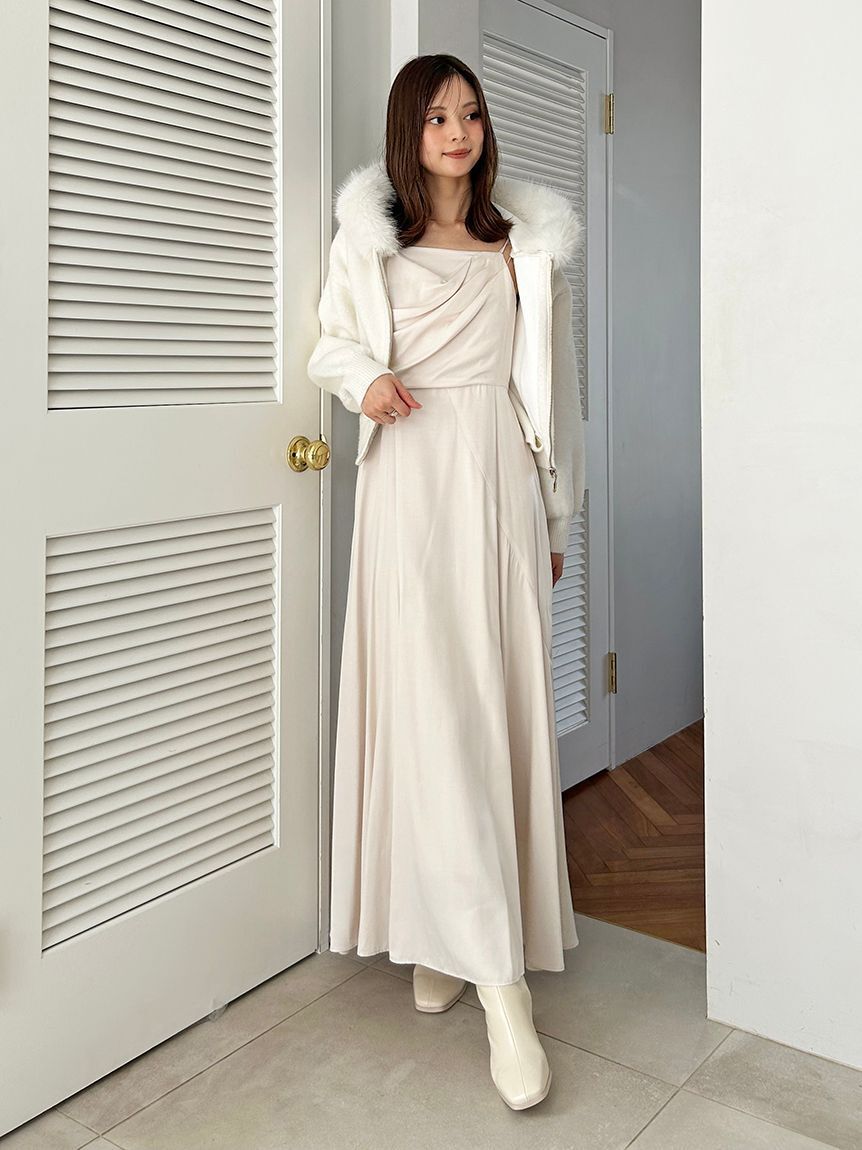 SNIDEL「Sustainableファー付きニットパーカー」|ニット・セーター|