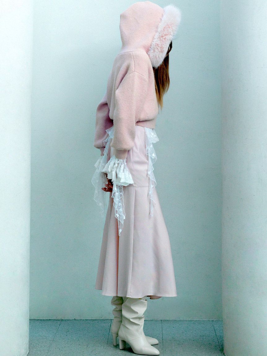 SNIDEL「Sustainableファー付きニットパーカー」|ニット・セーター|