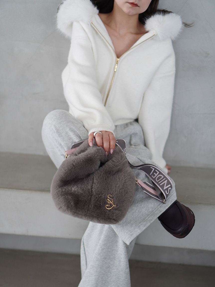 SNIDEL「Sustainableファー付きニットパーカー」|ニット・セーター|