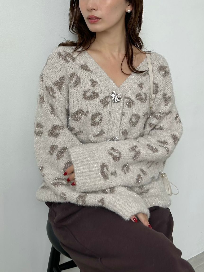 SNIDEL「ビジューリボンミドルカーディガン」|カーディガン|