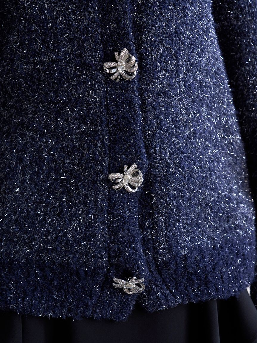 SNIDEL「ビジューリボンミドルカーディガン」|カーディガン|