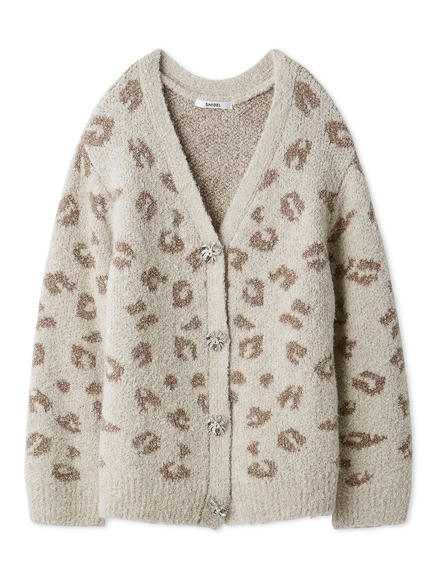 SNIDEL「ビジューリボンミドルカーディガン」|カーディガン|