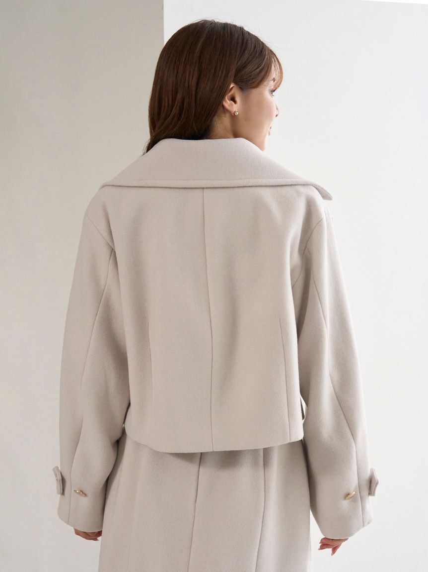 SNIDEL「ビッグカラーショートコート」|ピーコート|