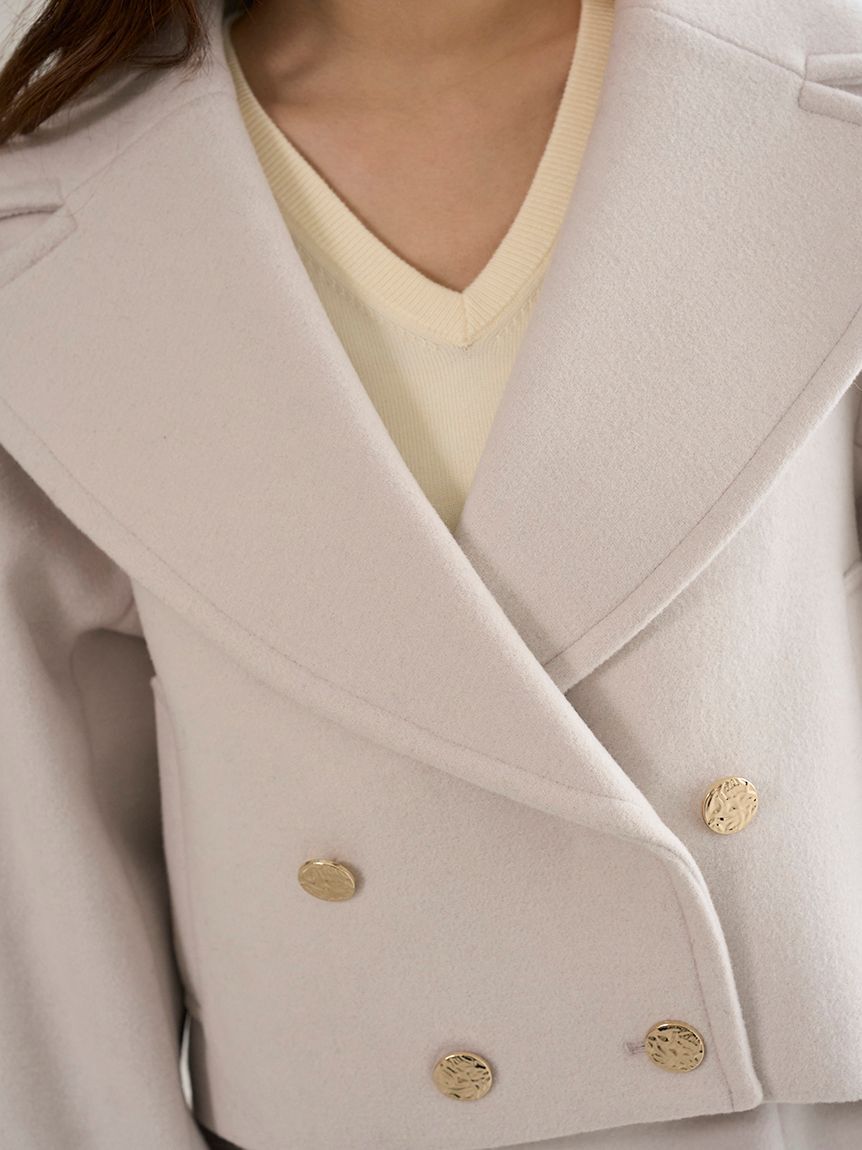 SNIDEL「ビッグカラーショートコート」|ピーコート|