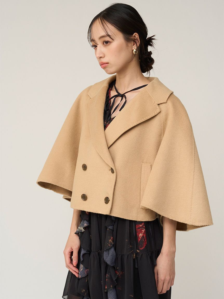 SNIDEL「リバーポンチョショートコート」|ピーコート|