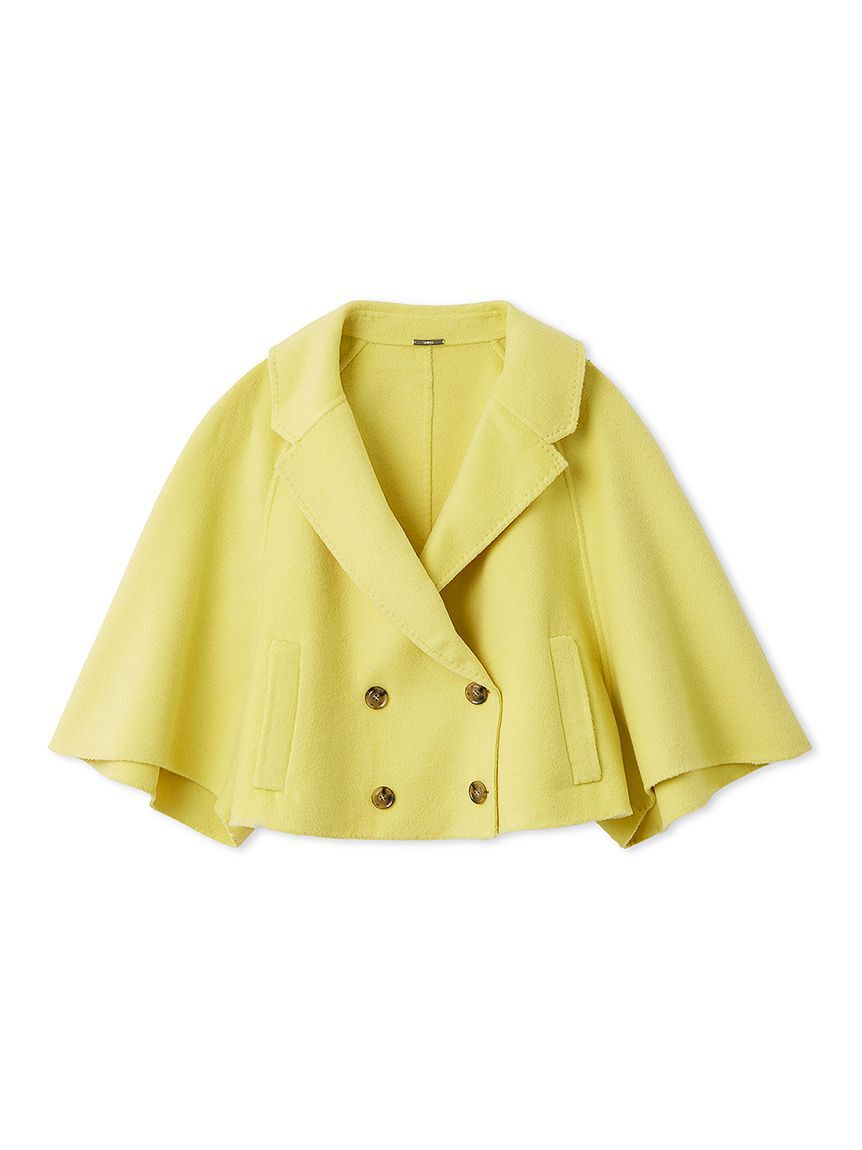 SNIDEL「リバーポンチョショートコート」|ピーコート|YEL