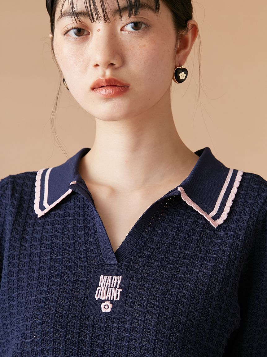 LILY BROWN「【LILY BROWN&times;MARY QUANT】シアーポロニットトップス」|ニット・セーター|