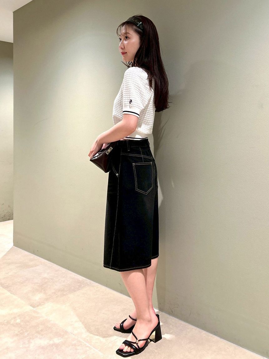 LILY BROWN「【LILY BROWN&times;MARY QUANT】シアーポロニットトップス」|ニット・セーター|