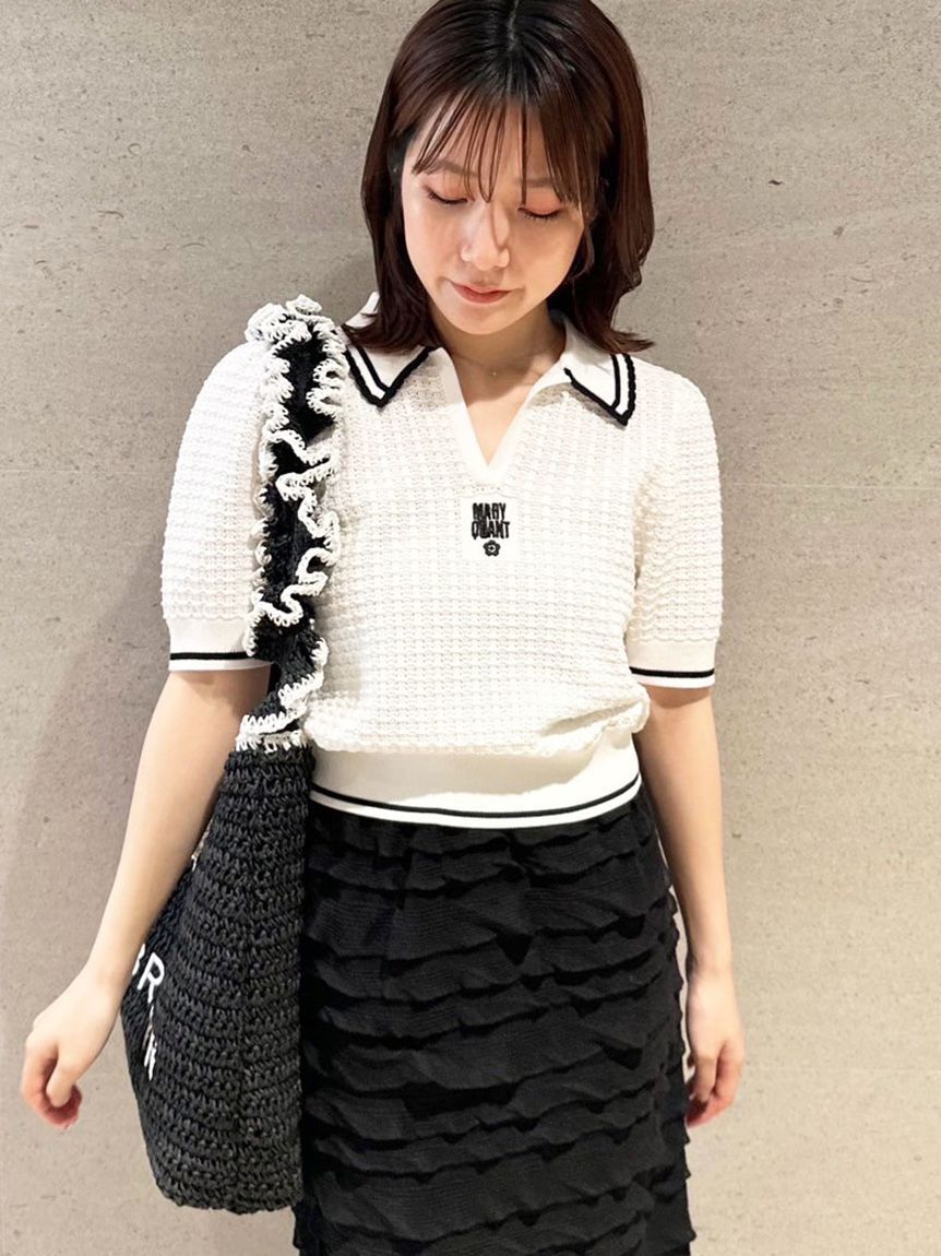 LILY BROWN「【LILY BROWN&times;MARY QUANT】シアーポロニットトップス」|ニット・セーター|