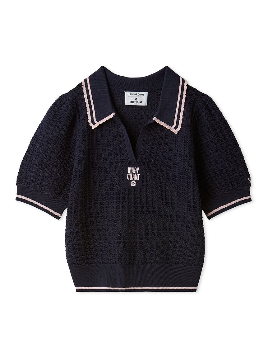 LILY BROWN「【LILY BROWN&times;MARY QUANT】シアーポロニットトップス」|ニット・セーター|