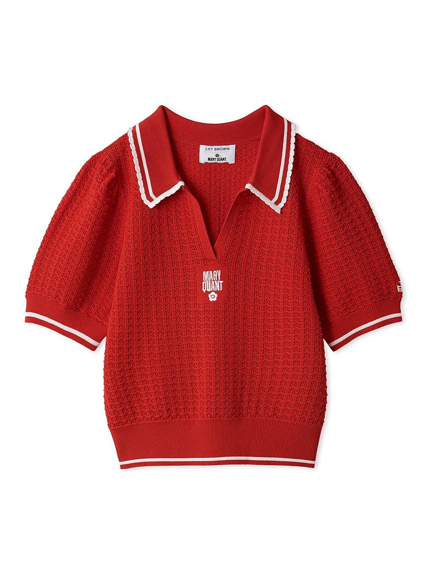 LILY BROWN「【LILY BROWN&times;MARY QUANT】シアーポロニットトップス」|ニット・セーター|