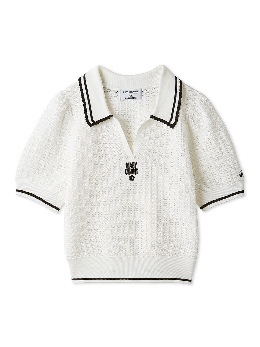 LILY BROWN「【LILY BROWN&times;MARY QUANT】シアーポロニットトップス」|ニット・セーター|