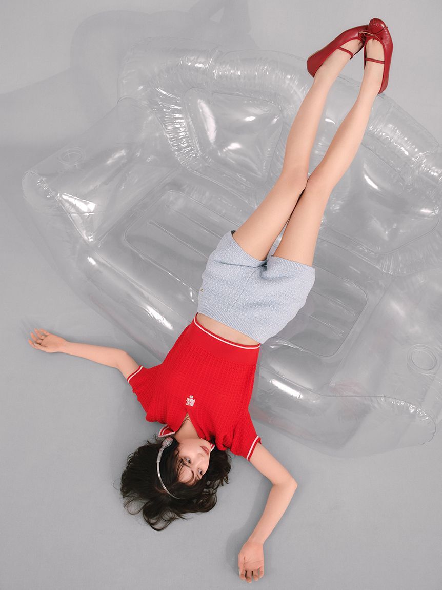 LILY BROWN「【LILY BROWN&times;MARY QUANT】シアーポロニットトップス」|ニット・セーター|