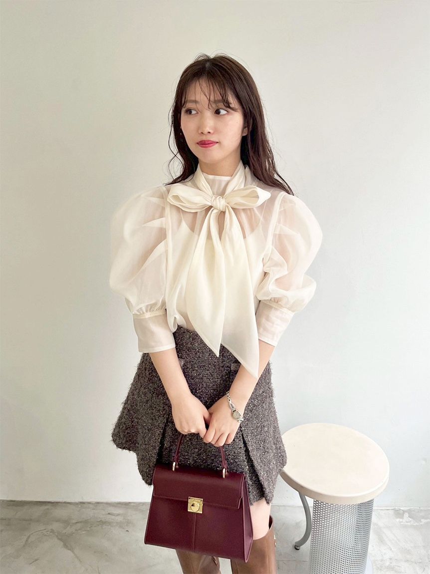 LILY BROWN「ツイードタックミニスカート」|スカート|