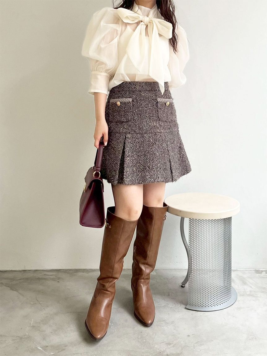 LILY BROWN「ツイードタックミニスカート」|スカート|