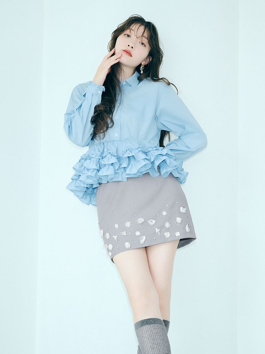 LILY BROWN「[L.B CANDY STOCK]フラワービジュースカショ―パン」|スカート|