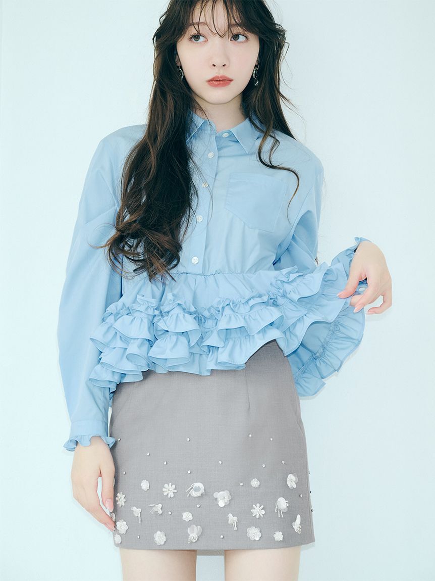 LILY BROWN「[L.B CANDY STOCK]フラワービジュースカショ―パン」|スカート|