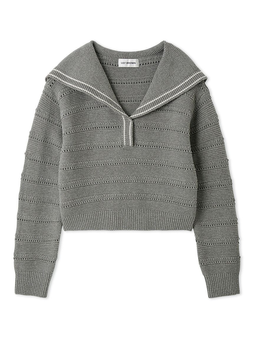 LILY BROWN「セーラーカラーニットトップス」|ニット・セーター|