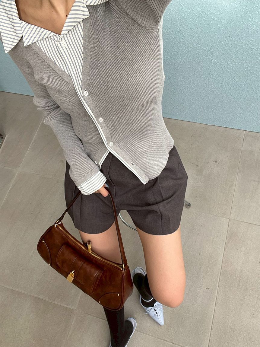 LILY BROWN「シャツドッキングニットトップス」|ニット・セーター|