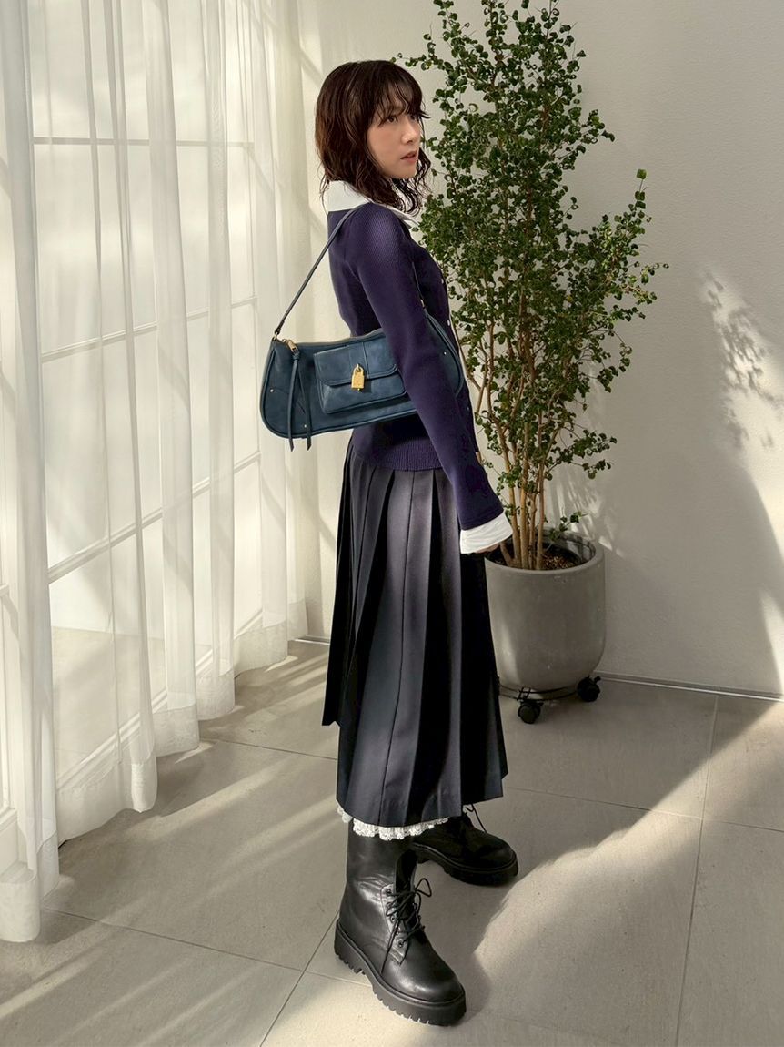 LILY BROWN「シャツドッキングニットトップス」|ニット・セーター|