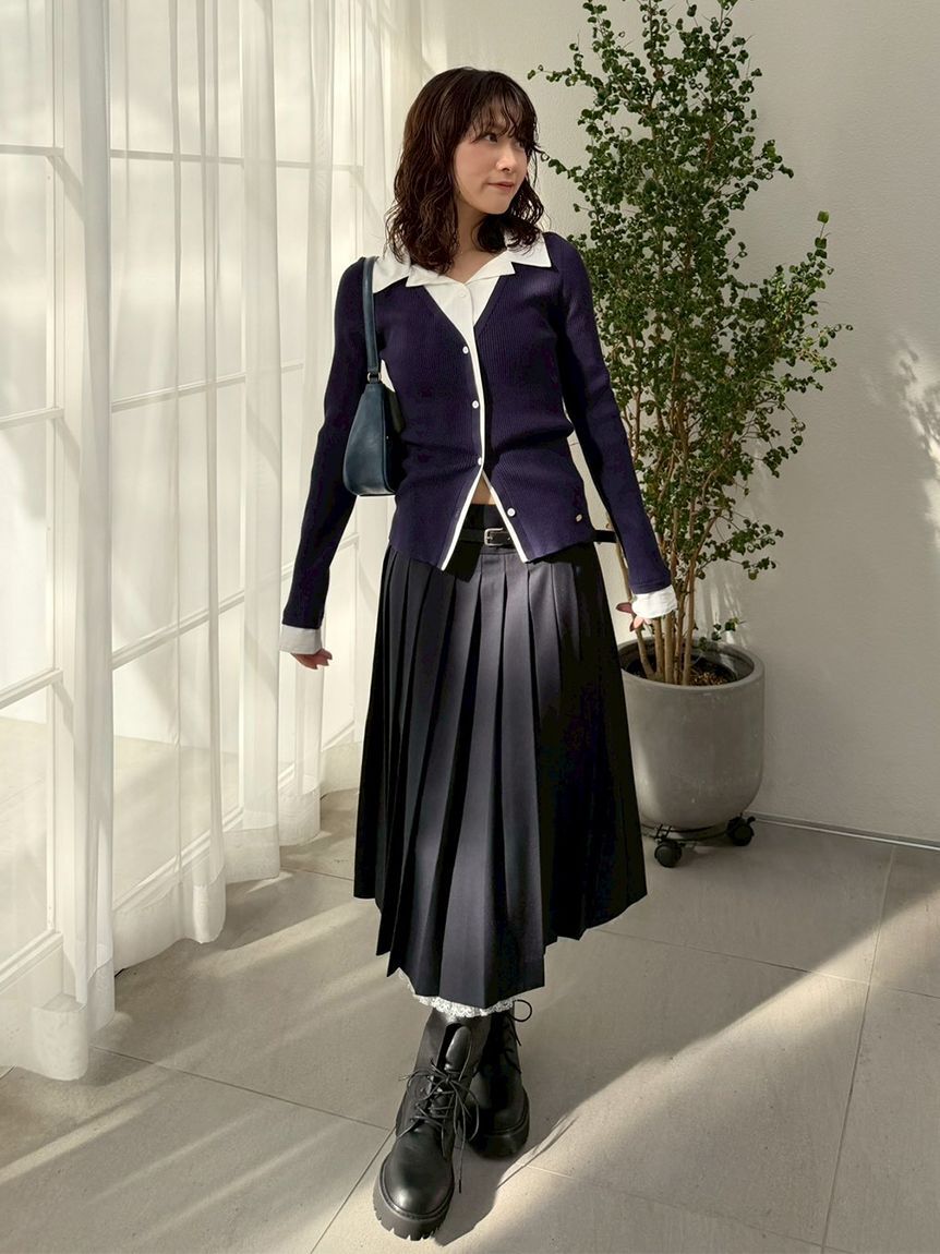 LILY BROWN「シャツドッキングニットトップス」|ニット・セーター|