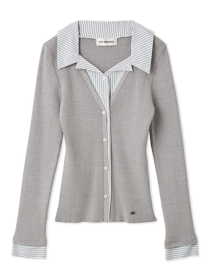 LILY BROWN「シャツドッキングニットトップス」|ニット・セーター|