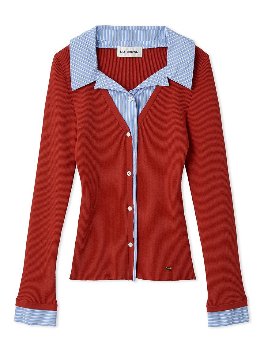 LILY BROWN「シャツドッキングニットトップス」|ニット・セーター|