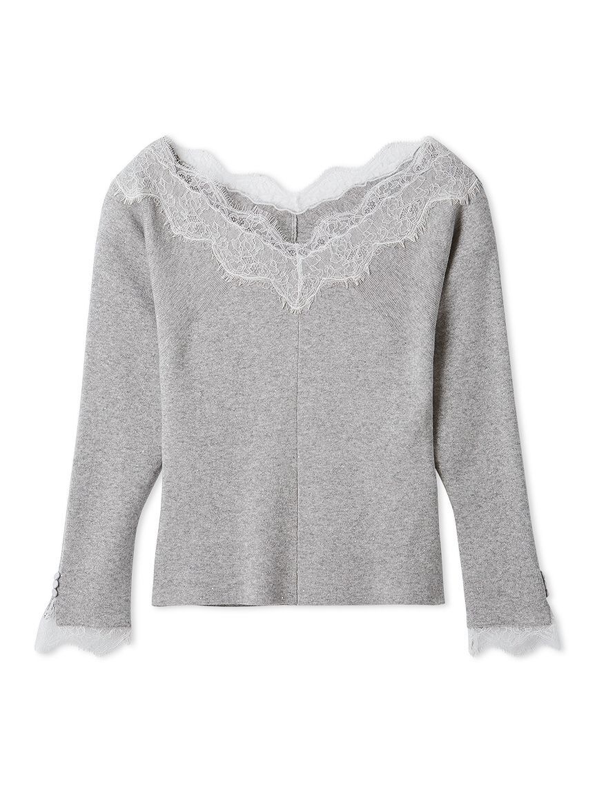 CELFORD「レーストリムリブニットプルオーバー」|ニット・セーター|