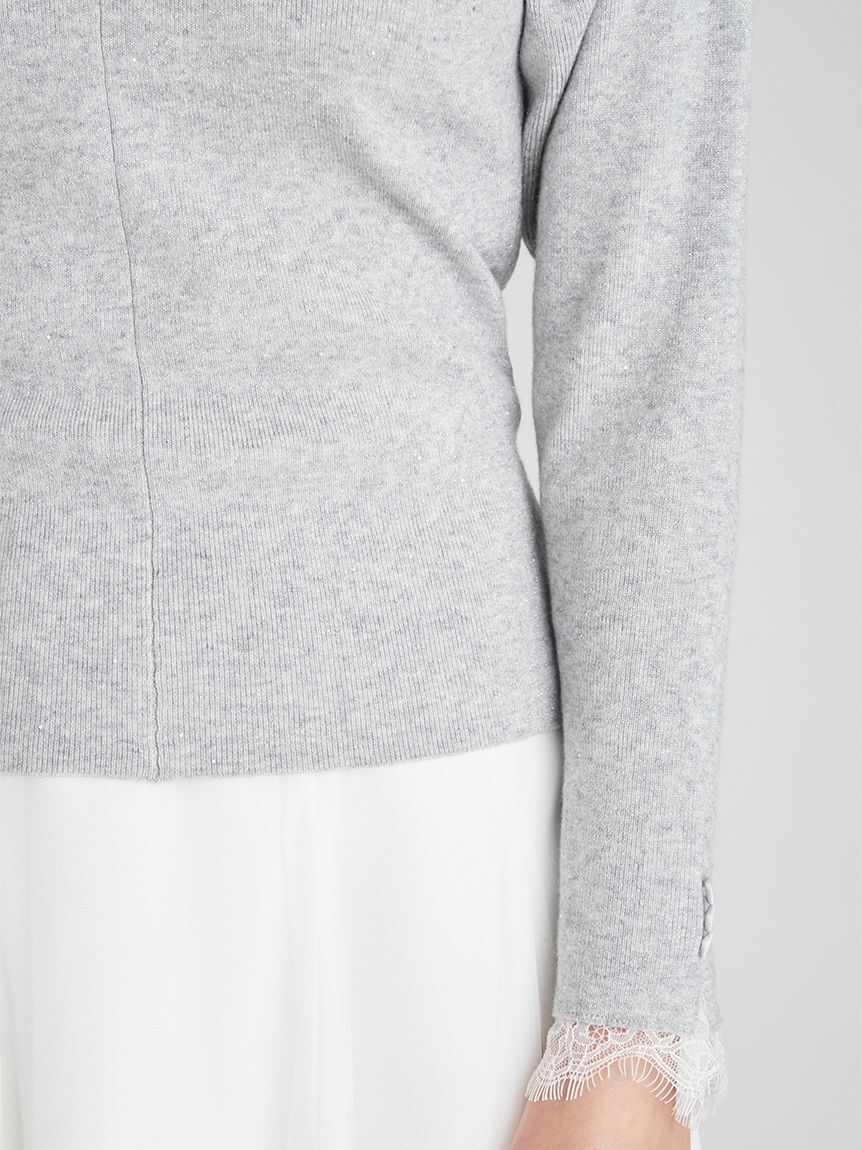 CELFORD「レーストリムリブニットプルオーバー」|ニット・セーター|