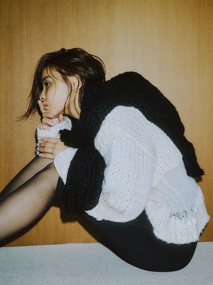 styling/「コンビクルーネックハンドニット」|ニット・セーター|