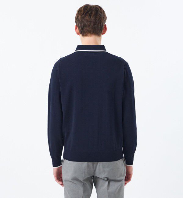 MACKINTOSH PHILOSOPHY「12Gプレーティング天竺 ライン入り襟付きジップアップ」|ニット・セーター|