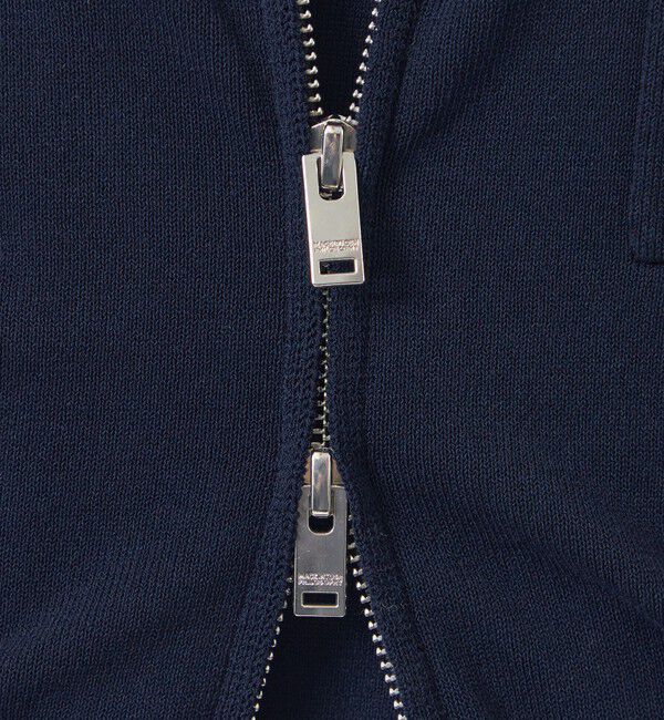 MACKINTOSH PHILOSOPHY「12Gプレーティング天竺 ライン入り襟付きジップアップ」|ニット・セーター|