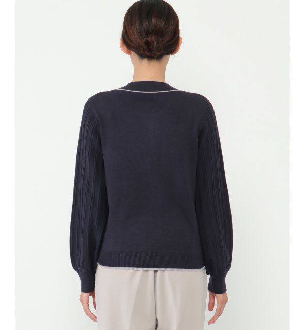 IKKA LOUNGE「ボウタイ袖プリーツニット」|プルオーバー|