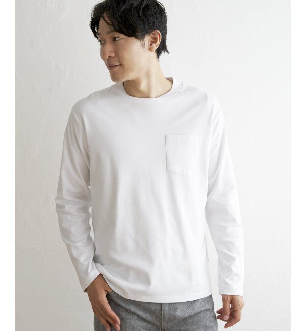 IKKA LOUNGE「ポンチクルーネックジャケットロンT」|Tシャツ・カットソー|